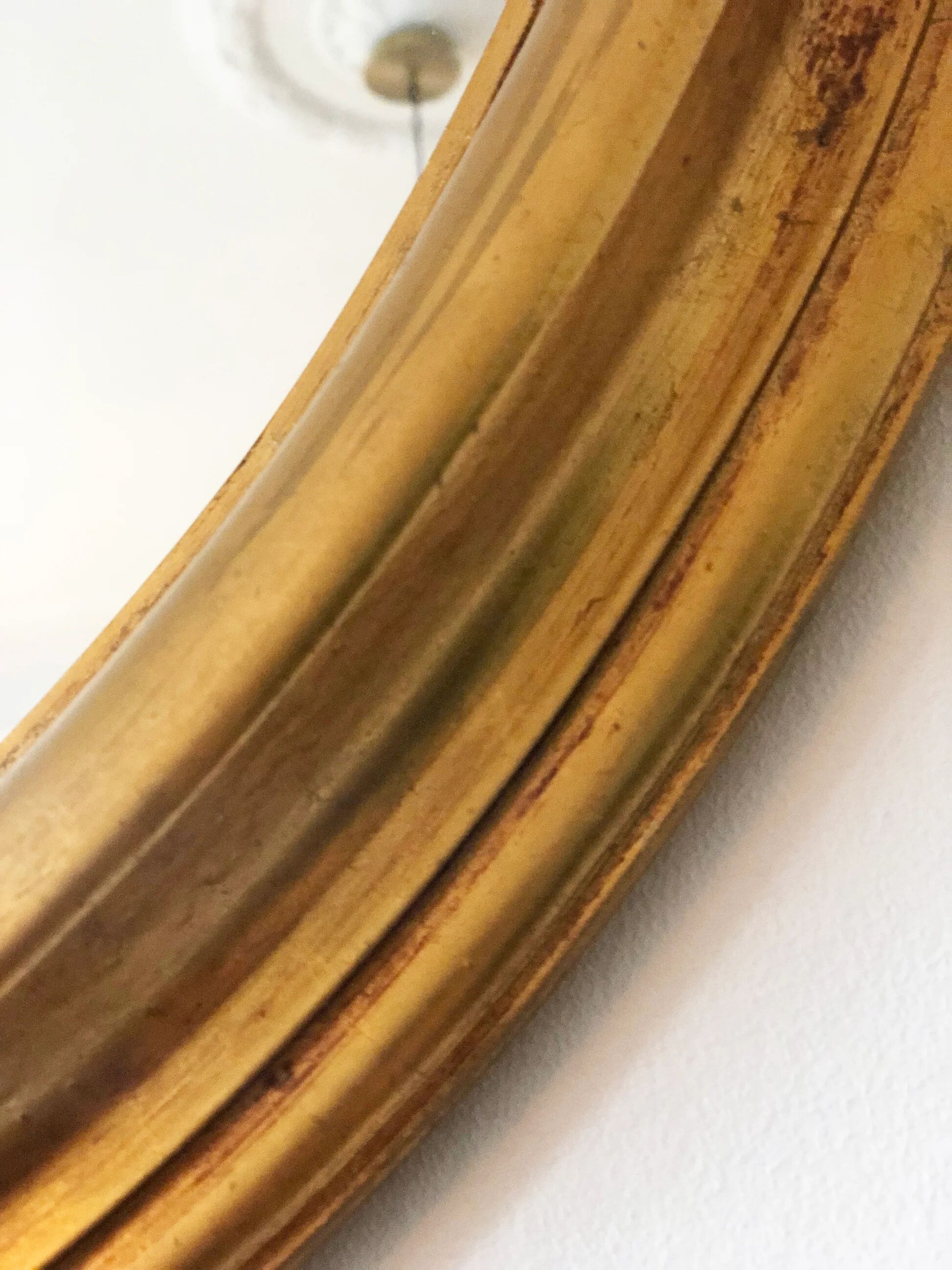 Vintage oval giltwood mirror – Hollywood Regency, Belgium, 1970s