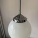 Vintage white chrome and opaline pendant lamp