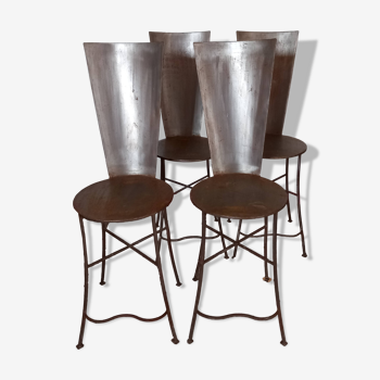 4 chaises métalliques