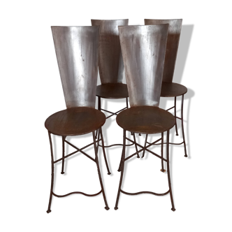 4 metal chairs