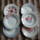6 mismatched antique deep plates