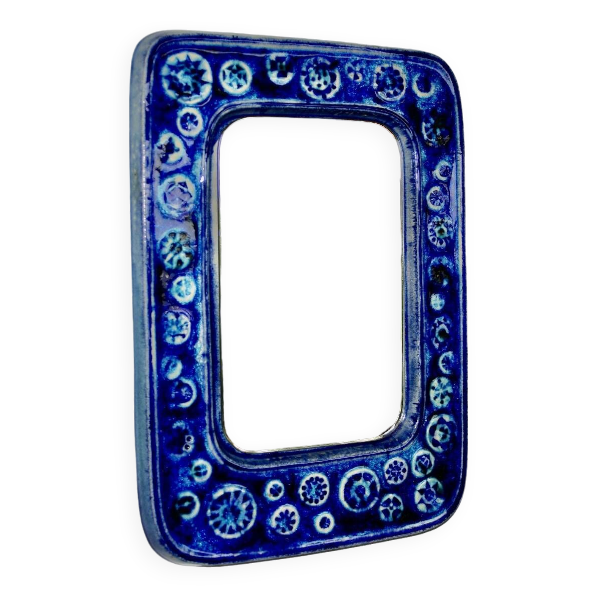 Vintage ceramic mirror from vegvari hungary 1970