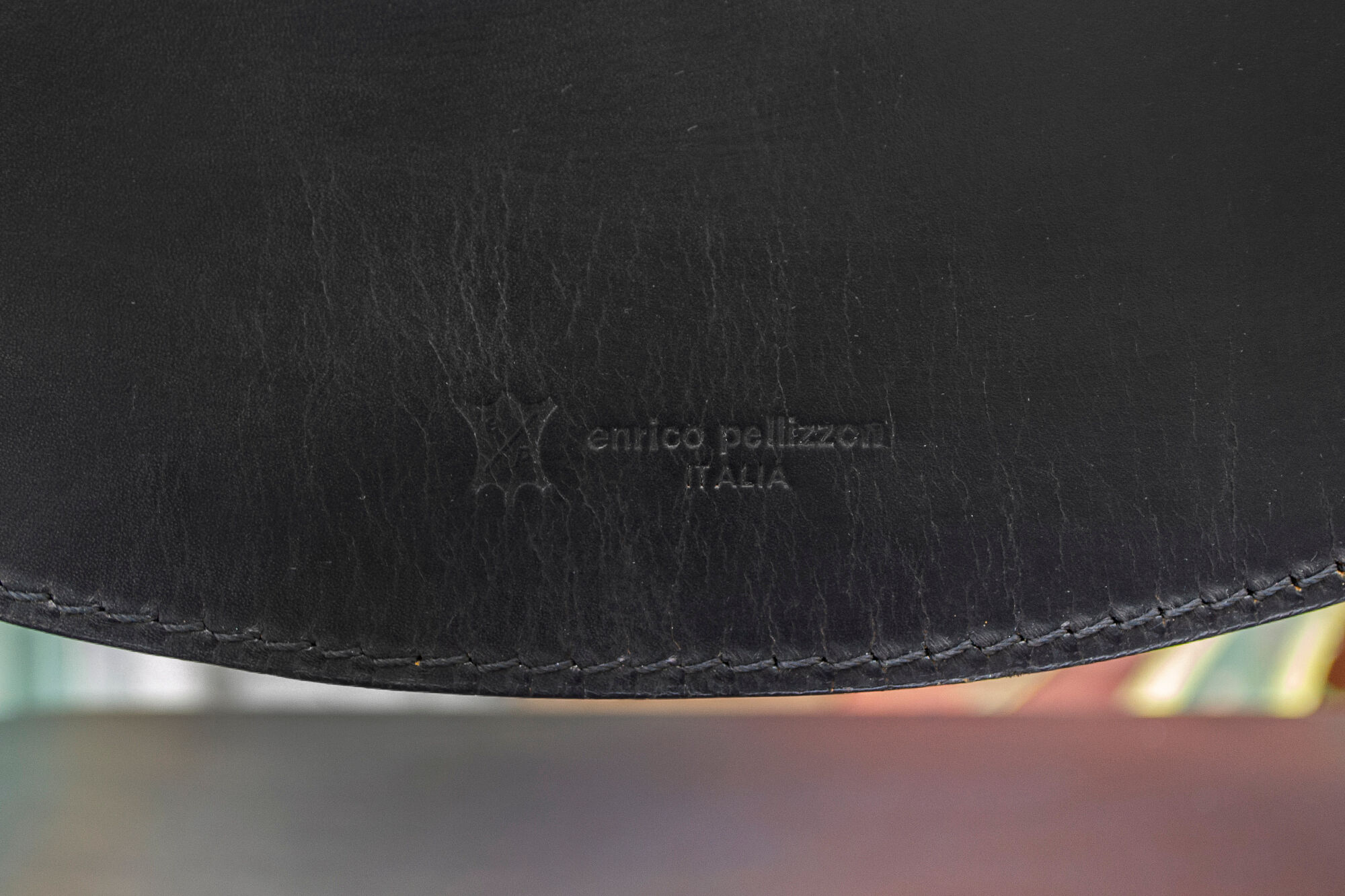 Black leather chairs by Enrico Pellizzoni, 1970s,