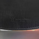 Black leather chairs by Enrico Pellizzoni, 1970s,