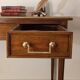Antique Louis XVI style vintage desk, leather, brass, cherry wood