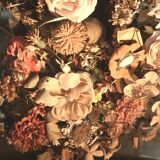Composition of flowers in fabrics with porcelain base 19th