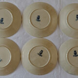 Lot 6 dessert asdiettes iron earth Gien Louvois Series