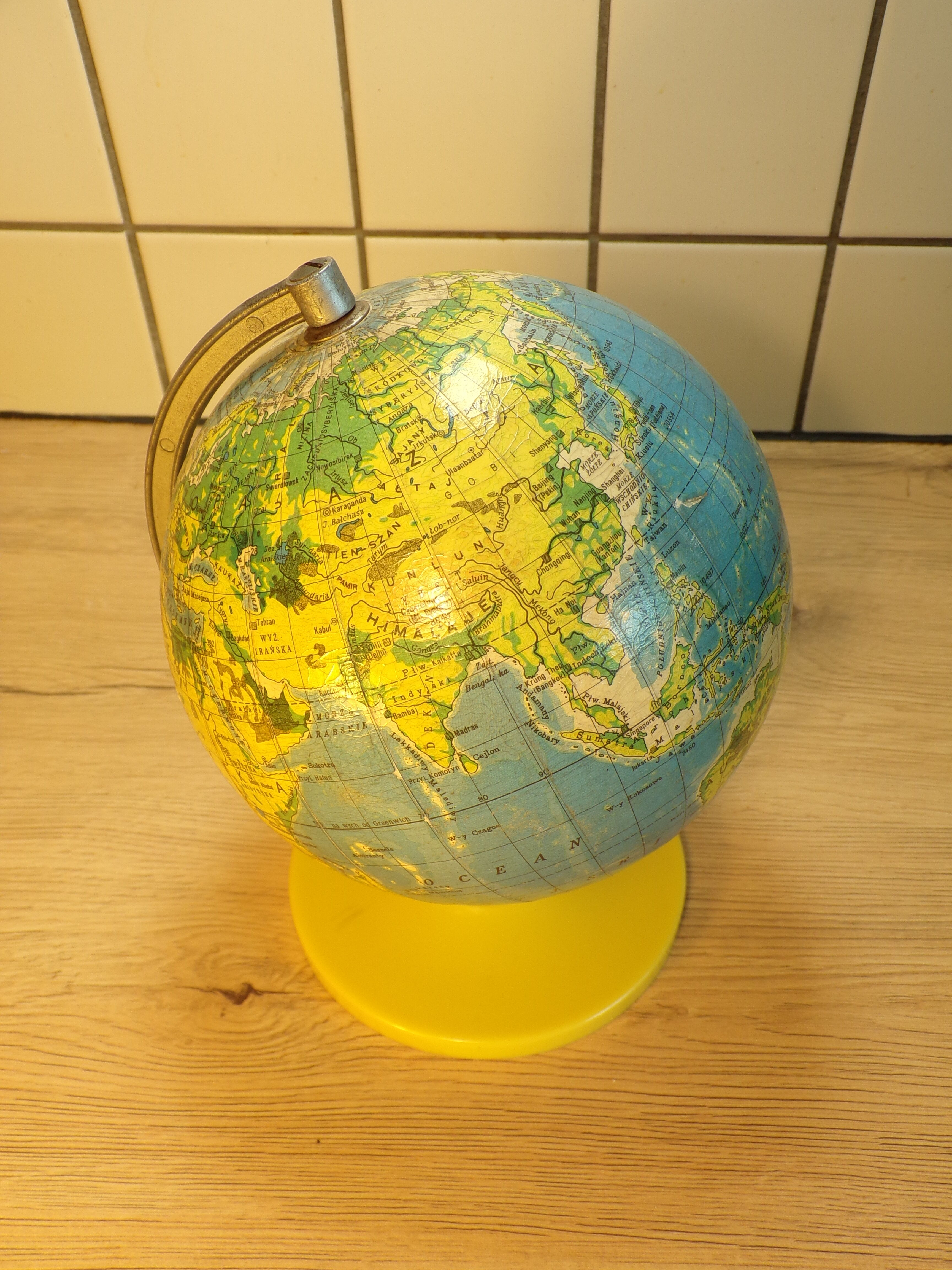 Vintage globe in Polish