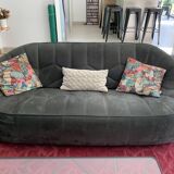 Cinna Ottoman sofa in anthracite nubuk