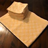 Vintage rectangular tablecloth with 12 towels