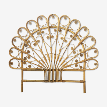 Peacock rattan bedhead