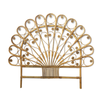 Peacock rattan bedhead