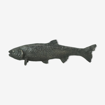 Vintage fish figurine decoration blackened brass