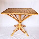 Coffee table, end table, children's table in rattan and banana leaf