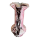 Pink and black blown glass vase
