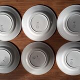 Lot de 6 assiettes à dessert anciennes Céranord-St Amand modèle IENA