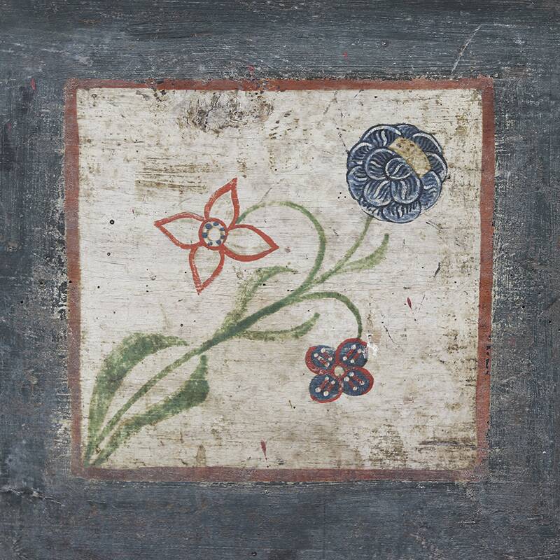 Folk art painted bridal chest