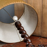 Lampe pied torsadé sculpté en chêne
