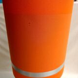 Orange lamp in vintage turned wood