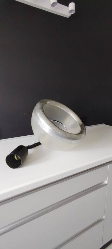 Chandelier rises and falls transparent plastic and chrome vintage 1970 space age