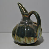 Ceramic pouring jug Rambervilliers art deco flamed sandstone metallic reflection