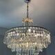 Large crystal chandelier with cascade of pendants from the 60s and 70s