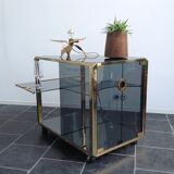 Bar Trolley in Brass & Smoked Glass by Mario Sabot, 1973