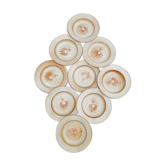 Série de 9 assiettes creuses grès de l'étang