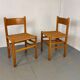 Vintage oak and rush chairs by J Van Heuvel for Advorm, 1950s, set of 2