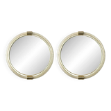 Classic Venetian Torciglione Murano Glass Wall Mirror Duo with Gold Leaf