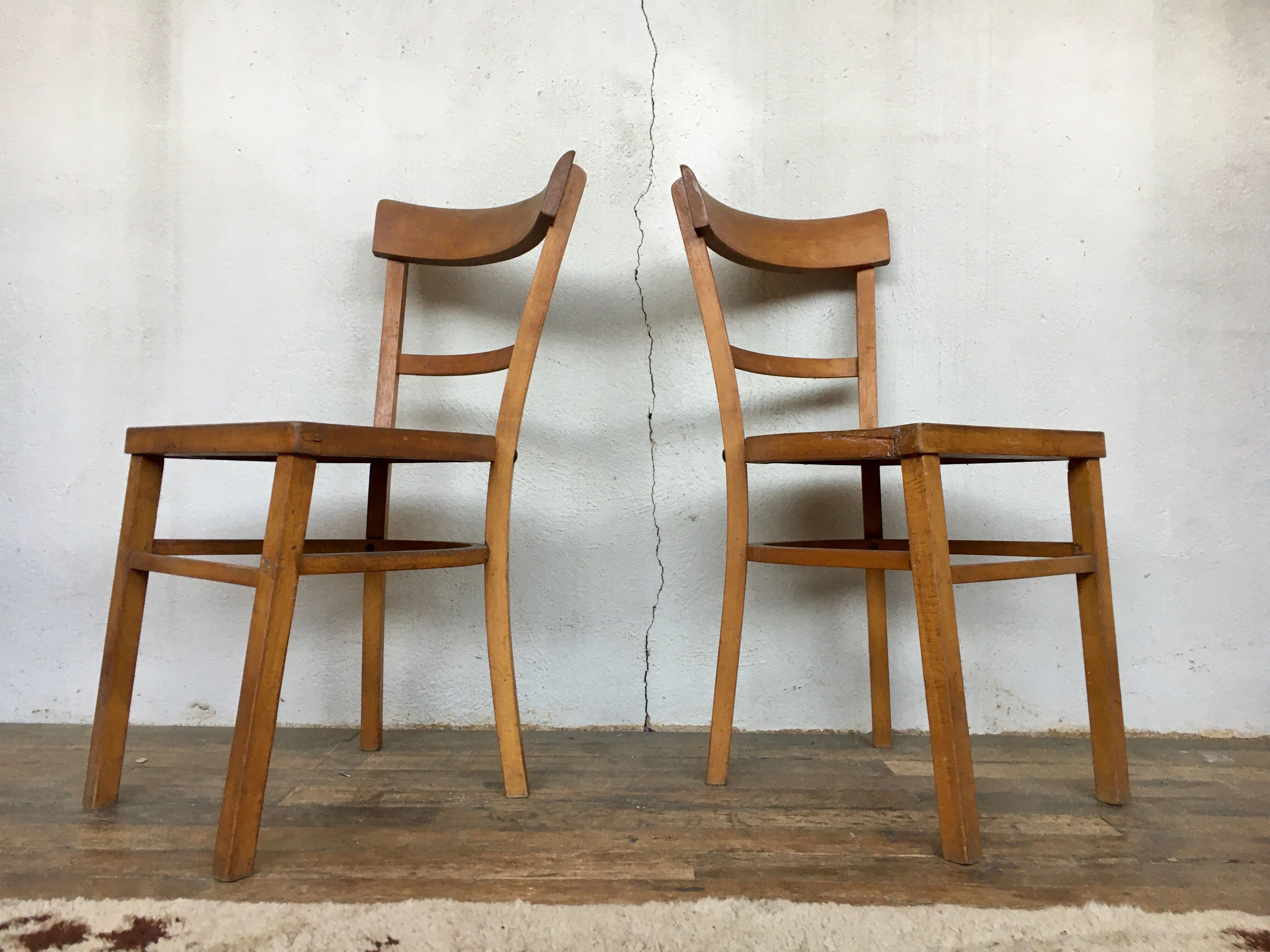 Paire de chaises bistrot troquet Fischel 1950