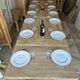 Farm table with extensions in solid oak