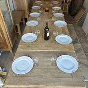 Table de ferme avec rallonges en chêne massif 