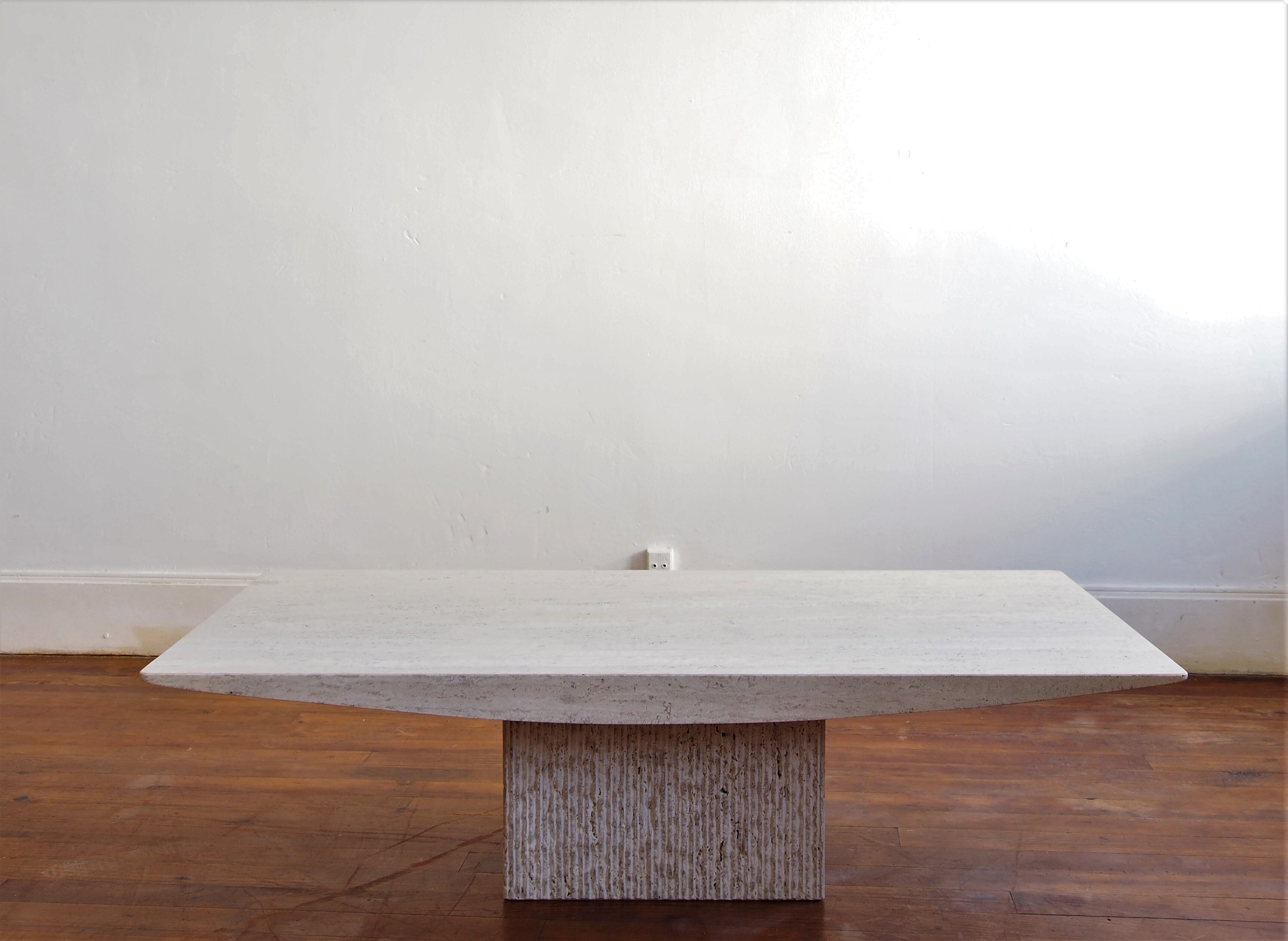Travertine coffee table, 1980s