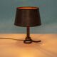 Art Deco wrought iron lamp from the 40s, table lamp with a snake shade.