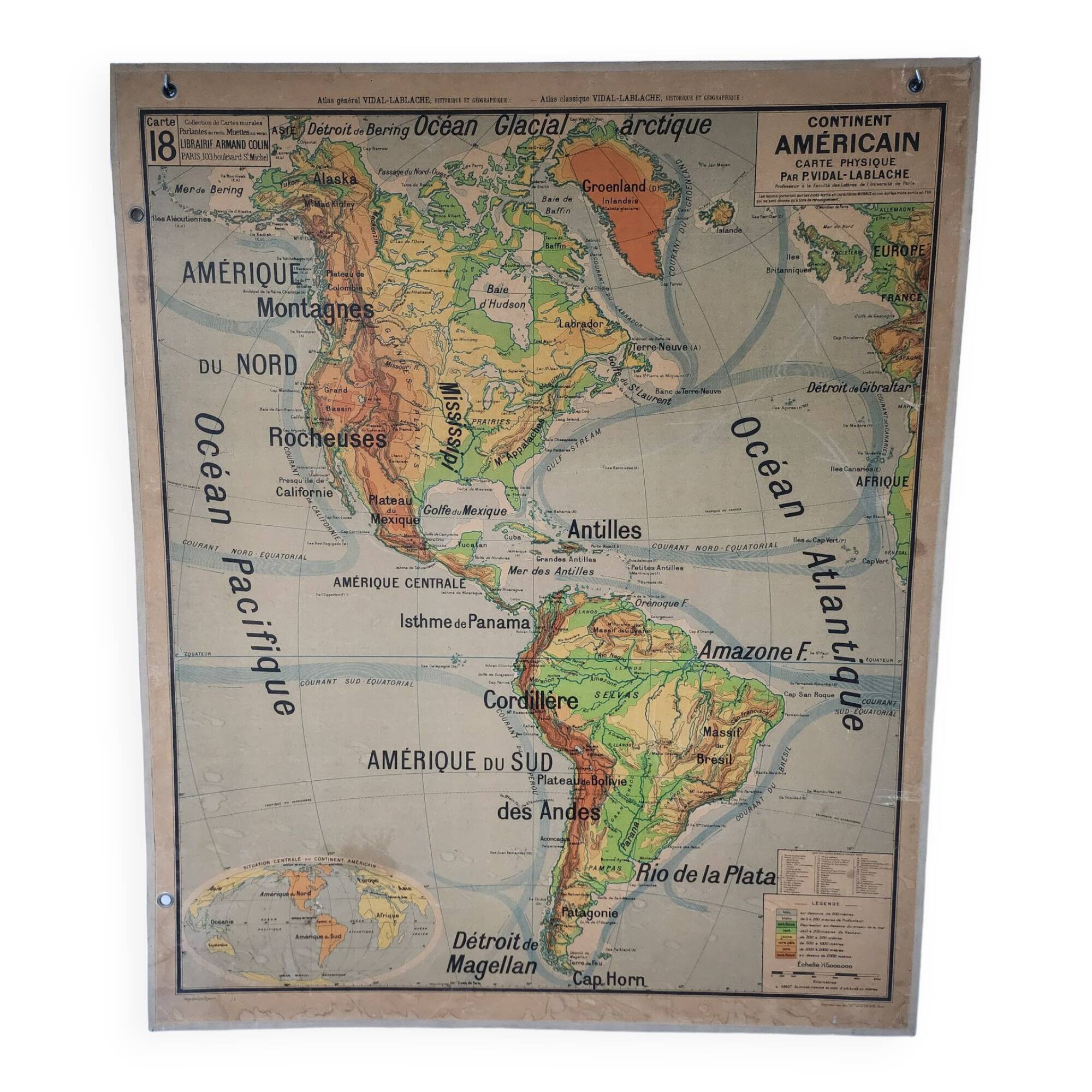School wall map vidal lablache 18 and 18 bis
