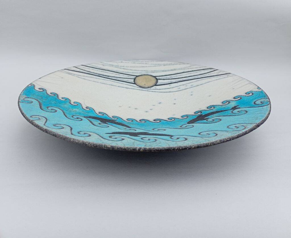 Vintage Italian Raku Ceramic Plate