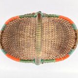 Rattan blade basket, circa 50-70