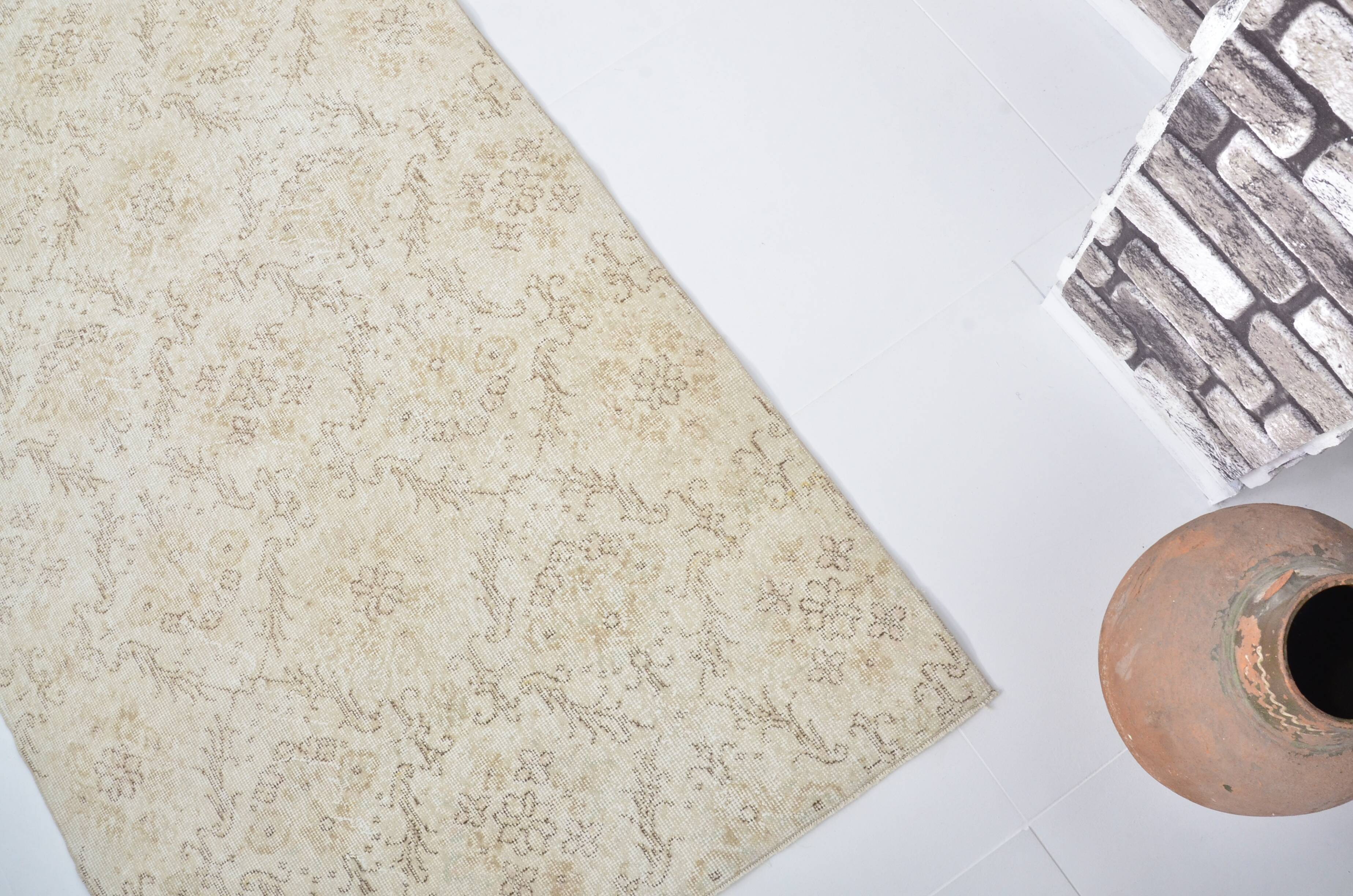 Beige Geometric Oushak Turkish Rug sku 3123