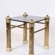 Set of two bedside tables - brass legs - black glass top - vintage style - 1970s