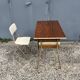 Small vintage desk with formica drawers and 70s chair