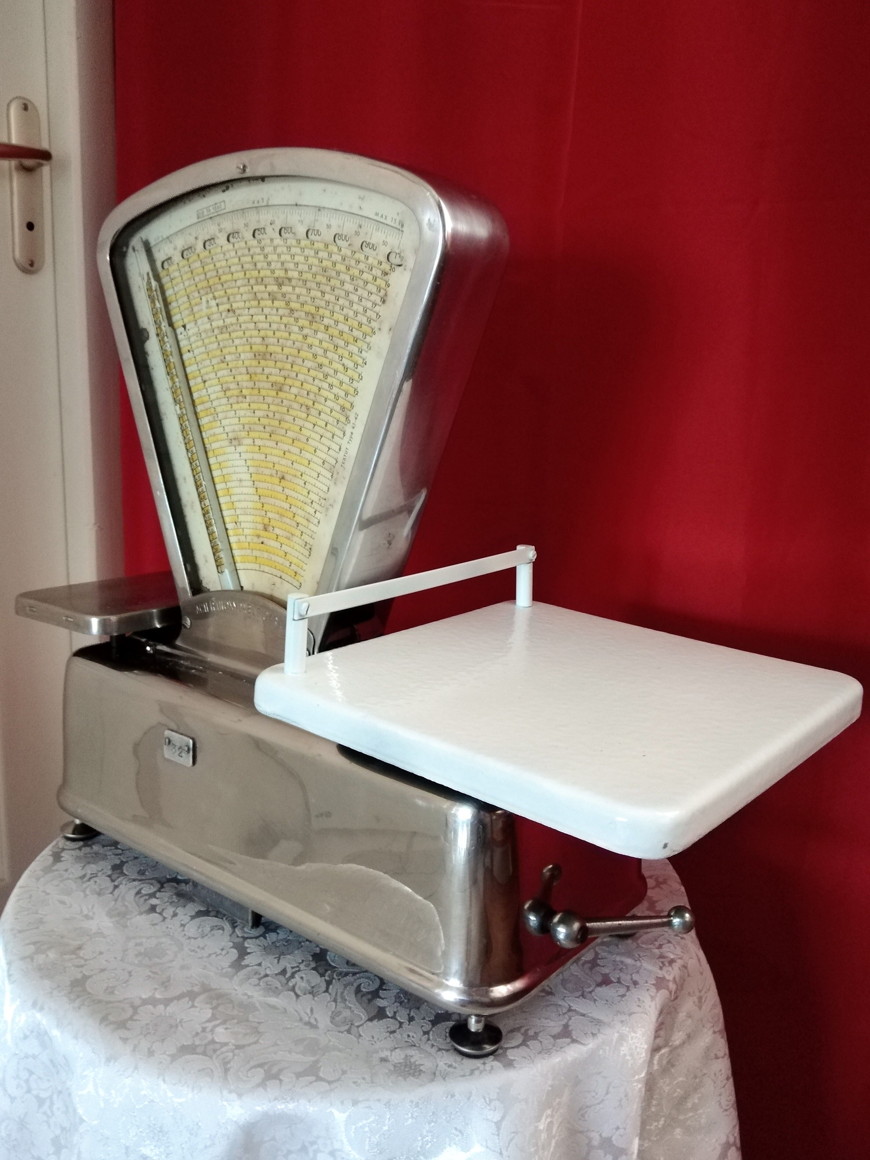Ancienne balance de boucher testut inox