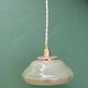 Vintage green and gold glass lampshade pendant light