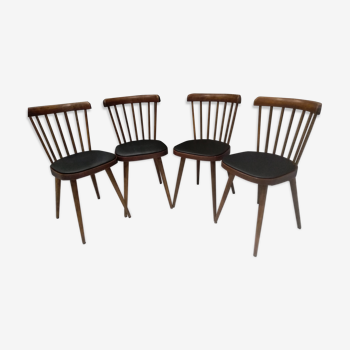 Suite of 4 chairs by bistrot Baumann model 740 years 1960