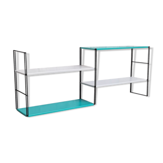 Floor 1960 metal 4 tablets 3 uprights matt black 97x30 x16