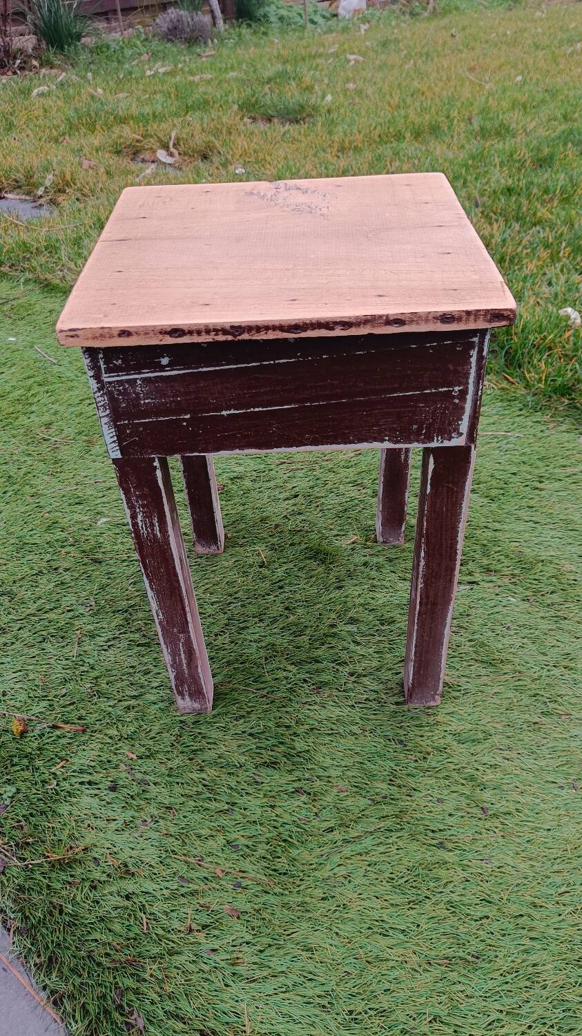 Patinated farmhouse stool