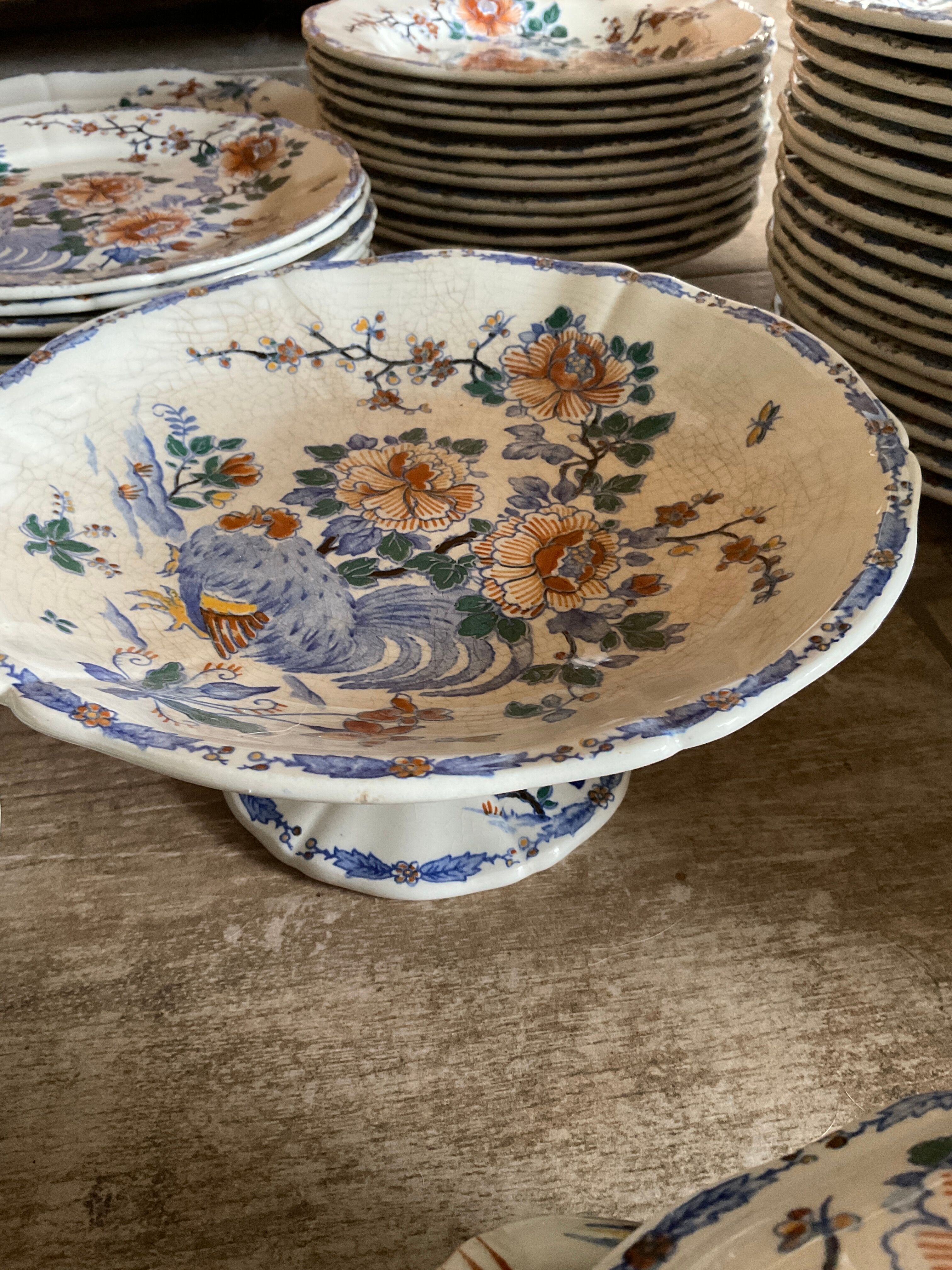 Table service gien au coq, 68 pieces