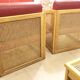 Pair of vintage wooden and caned armchairs – 1980