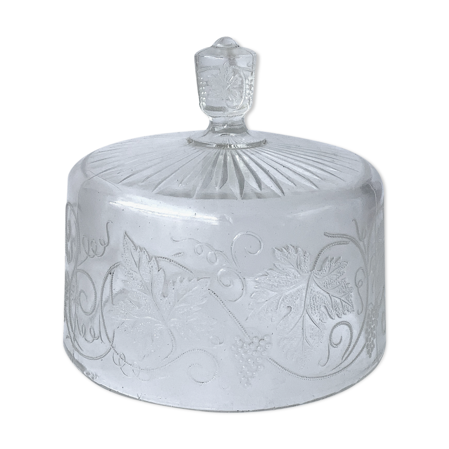 Art Deco molded glass cheese bell