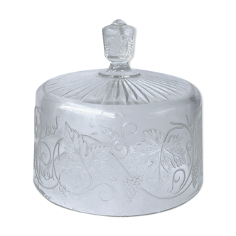 Cloche à fromage en verre moulé art déco